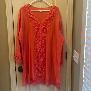 XXL Women’s coral swimsuit cover-up
